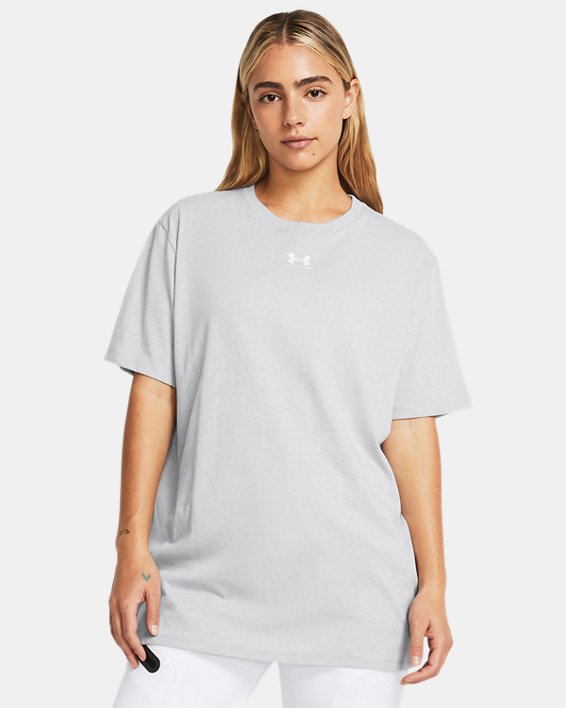 Women's UA Campus Oversize Short Sleeve in Gray image number 0